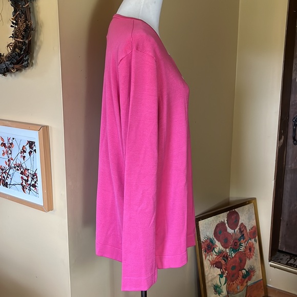 RALPH LAUREN Size 3X Barbie Pink
Cardigan Logo button Front Silk-Blend $138 - Picture 4 of 12